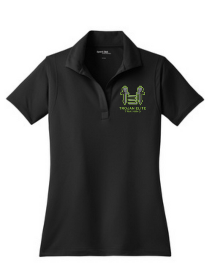 Sport-Tek Trojan Elite Womens Polo Polo Black Womens Small - Third Coast Soccer