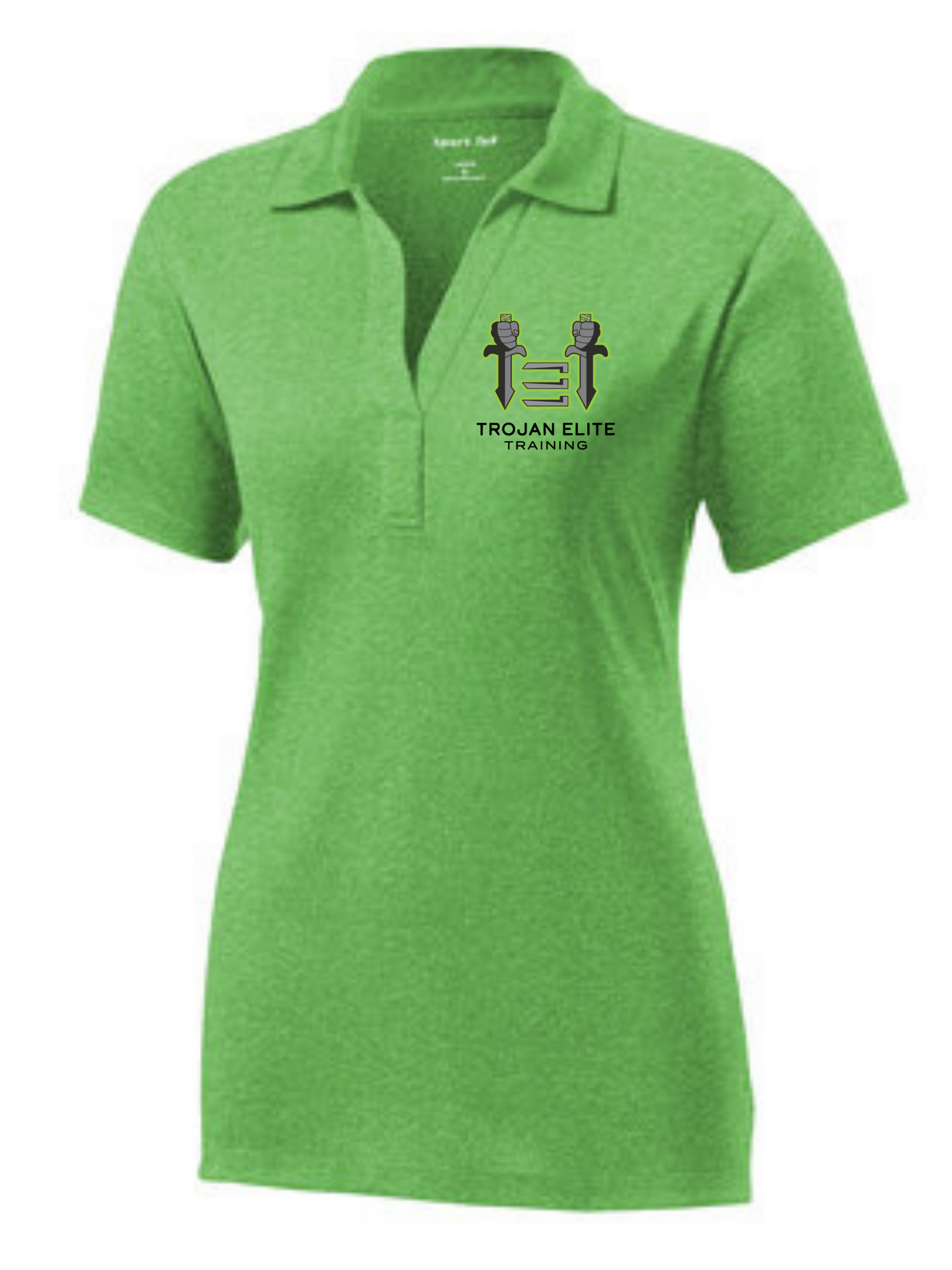 Sport-Tek Trojan Elite Womens Heather Polo Polo Turf Green Heather Womens Medium - Third Coast Soccer