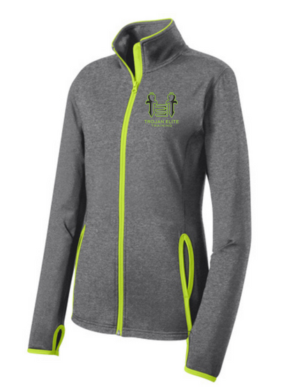 Sport-Tek Trojan Elite Womens Contrast Jacket Training Wear Charcoal/Lime Shock Womens Medium - Third Coast Soccer