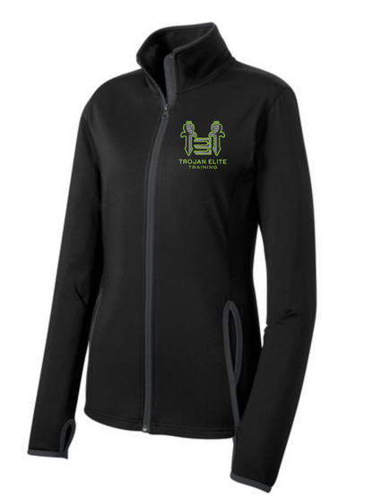 Sport-Tek Trojan Elite Womens Contrast Jacket Training Wear Black/Charcoal Womens 2Xl - Third Coast Soccer