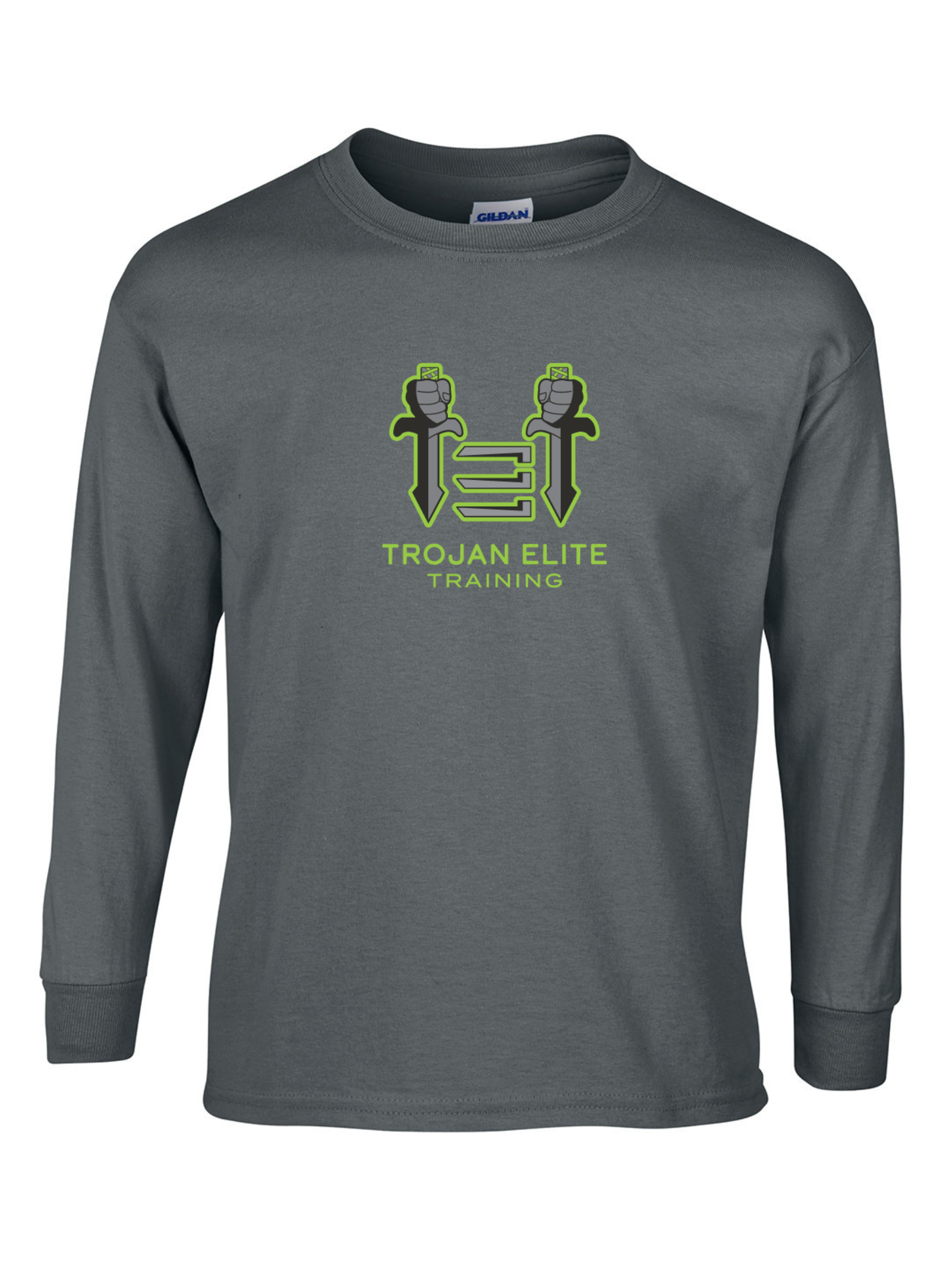Trojan Elite Long Sleeve Tee Training Wear Charcoal Mens Large - Third Coast Soccer