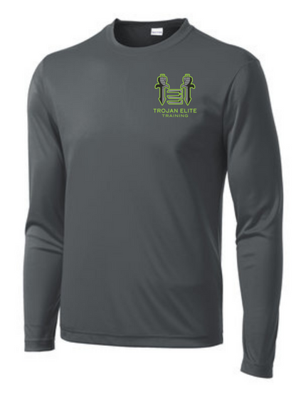 Sport-Tek Trojan Elite Long Sleeve Competitor Tee Trojan Elite Training Iron Grey Mens 2Xl - Third Coast Soccer