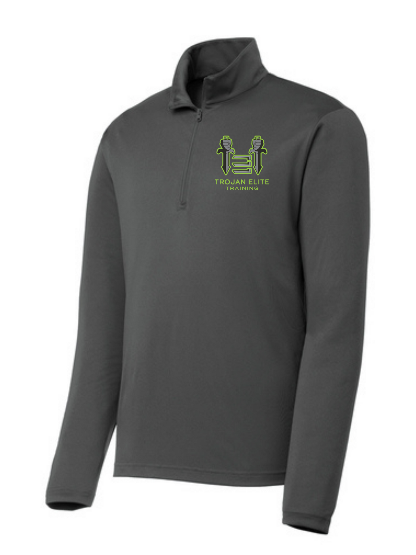 Sport-Tek Trojan Elite Quarter-Zip Pullover Training Wear Iron Grey Mens X-Large - Third Coast Soccer