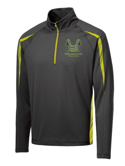 Sport-Tek Trojan Elite Half-Zip Colorblock Pullover Training Wear Charcoal/Green Mens Medium - Third Coast Soccer