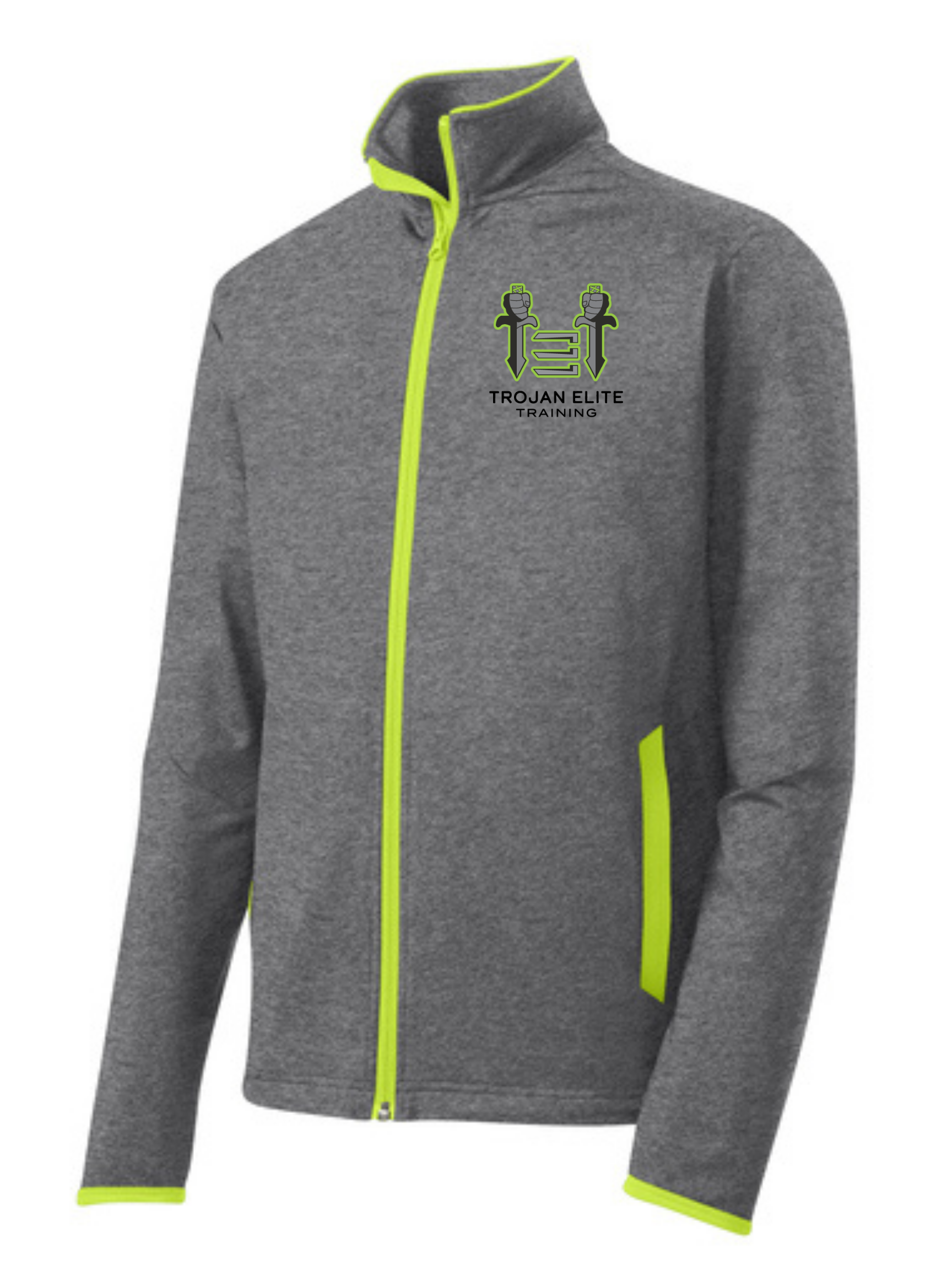 Sport-Tek Trojan Elite Contrast Jacket Training Wear Charcoal/Lime Shock Mens 2Xl - Third Coast Soccer