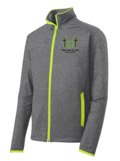 Sport-Tek Trojan Elite Contrast Jacket Training Wear Charcoal/Lime Shock Mens 3Xl - Third Coast Soccer