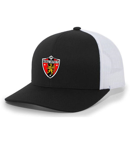 Tcs Mobile United Flexfit Trucker Hat Mobile United Black/White Full Color Patch - Third Coast Soccer