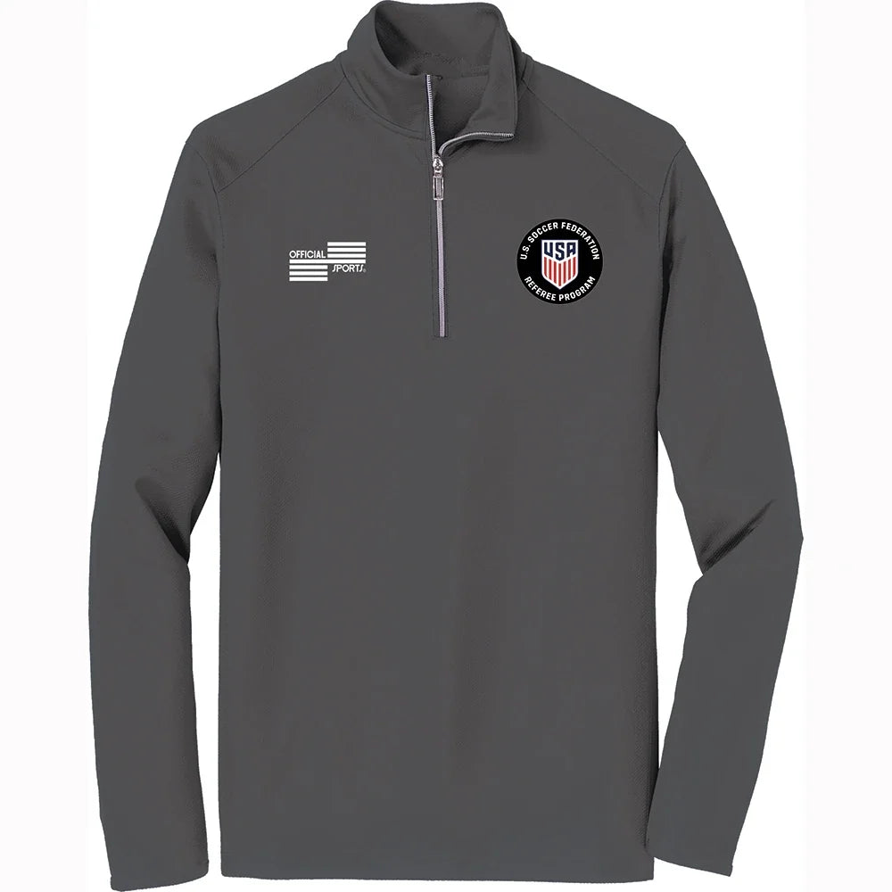 Official Sports USSF Quarter Zip Long Sleeve Referee Gray Mens Small - Third Coast Soccer