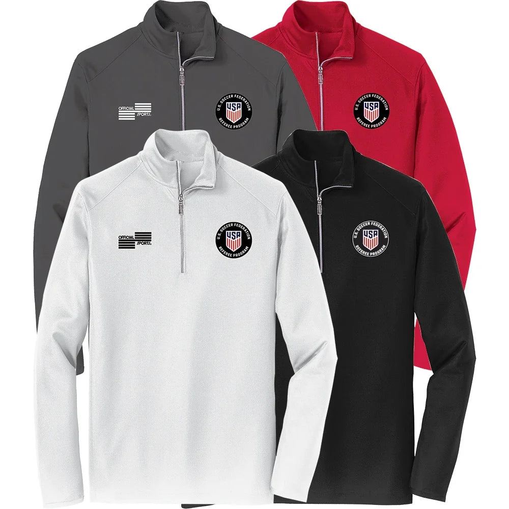 Official Sports USSF Quarter Zip Long Sleeve Referee - Third Coast Soccer