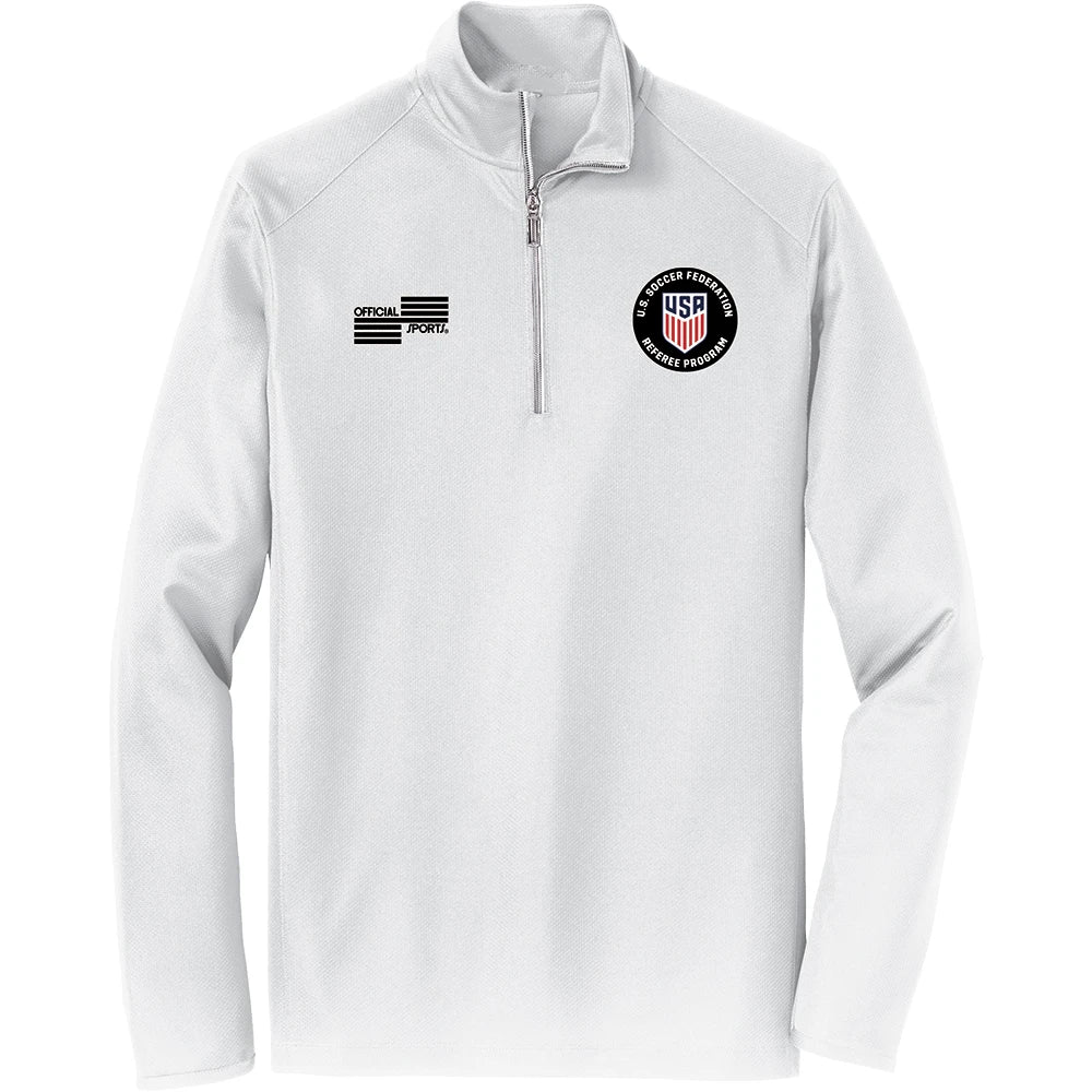 Official Sports USSF Quarter Zip Long Sleeve Referee White Mens Small - Third Coast Soccer