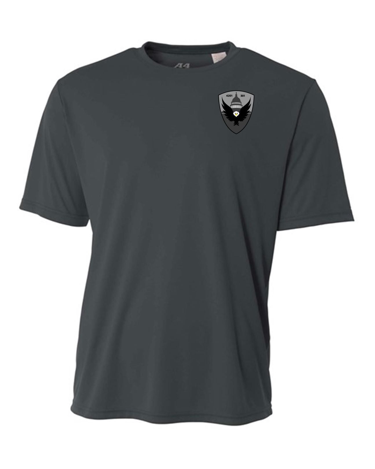 A4 FBI Swat Mens Cooling Performance Short-Sleeve Tee FBI Swat Mens Large Graphite - Third Coast Soccer