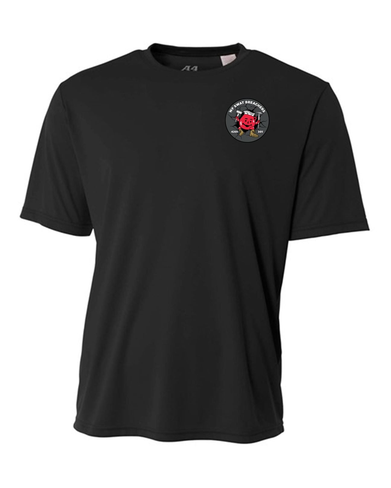 A4 FBI Swat Mens Cooling Performance Short-Sleeve Tee FBI Swat Mens X-Large Black - Third Coast Soccer