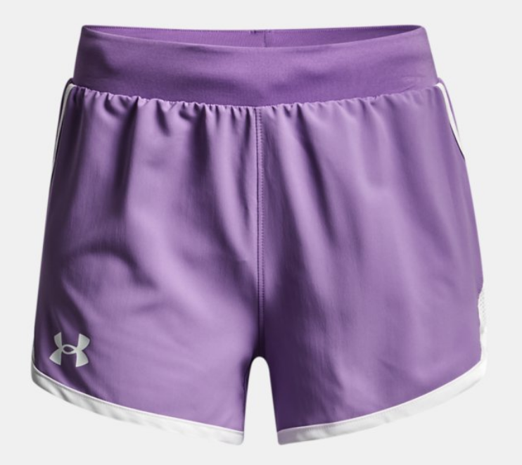 Under Armour Girls' Fly By Shorts - Vivid Lilac Shorts Vivid Lilac Youth X-Small - Third Coast Soccer