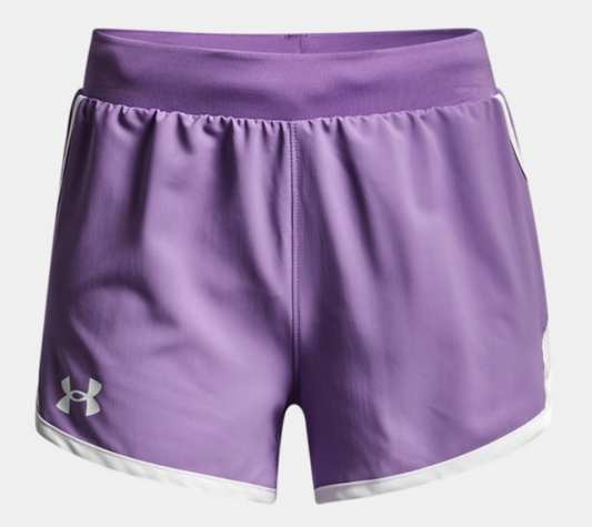 Under Armour Girls' Fly By Shorts - Vivid Lilac Shorts Vivid Lilac Youth X-Small - Third Coast Soccer