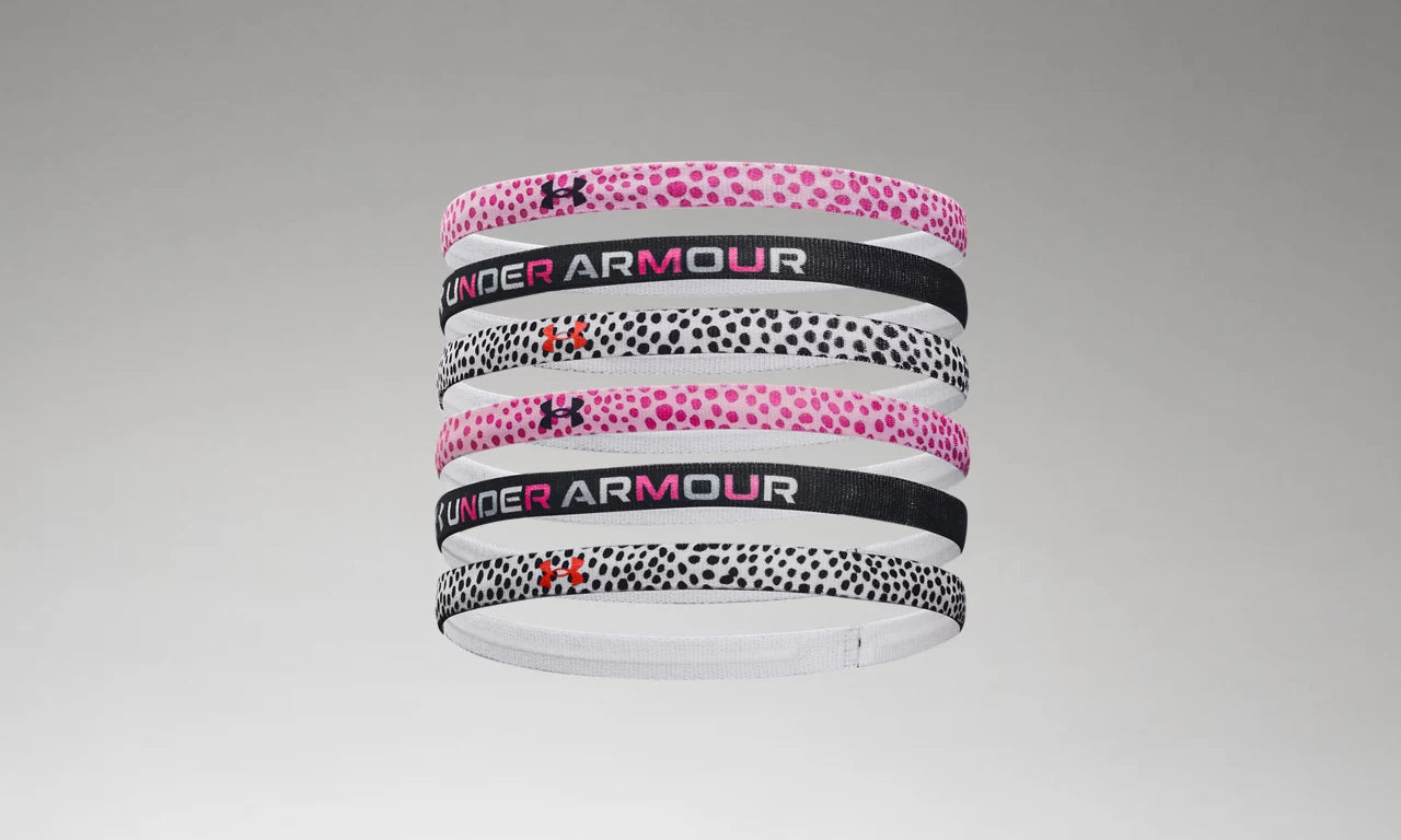 Under Armour Graphic Headband 6-Pack Player Accessories Pink Sugar/Black/Black - Third Coast Soccer