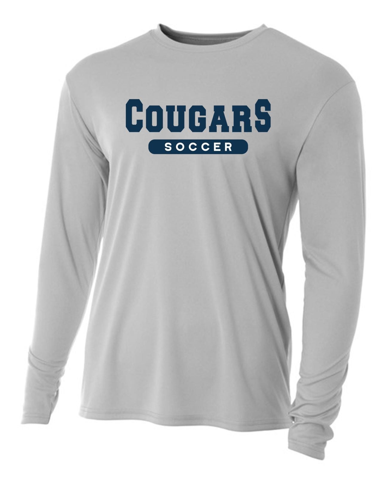 A4 STM Men's Long-Sleeve Performance Crew Shirt STMB 23 Silver Mens X-Large - Third Coast Soccer