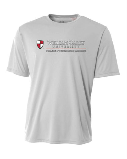 WCU College Of Osteopathic Medicine Youth Short-Sleeve Performance Shirt WCU OM Silver Grey Youth Small - Third Coast Soccer
