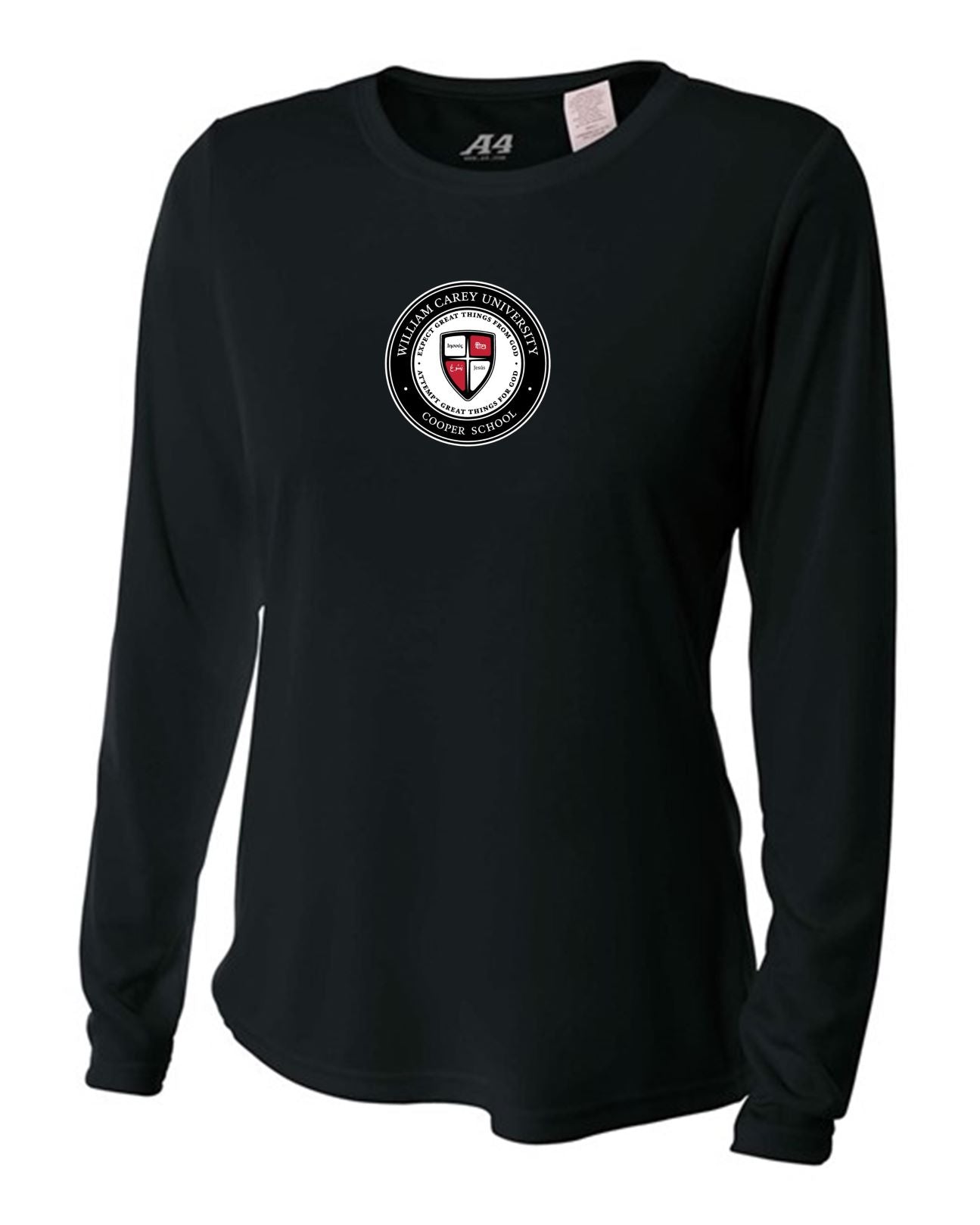 WCU Cooper School Of Missions & Ministry Women's Long-Sleeve Performance Shirt WCU CSMM Black Womens Small - Third Coast Soccer