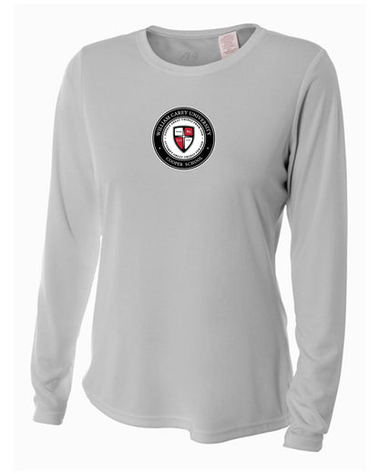 WCU Cooper School Of Missions & Ministry Women's Long-Sleeve Performance Shirt WCU CSMM Silver Grey Womens Small - Third Coast Soccer