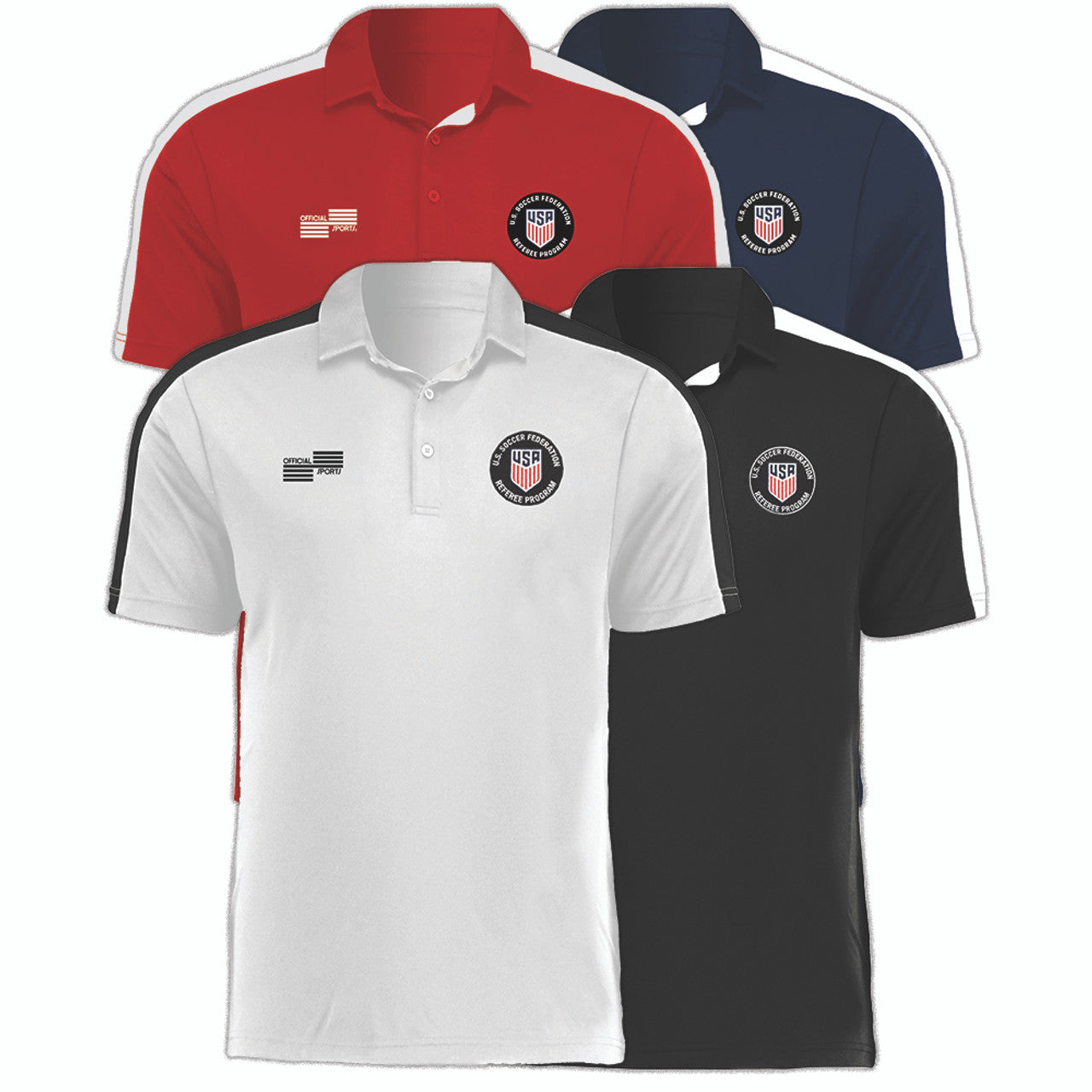Official Sports USSF White Block Polo Referee   - Third Coast Soccer