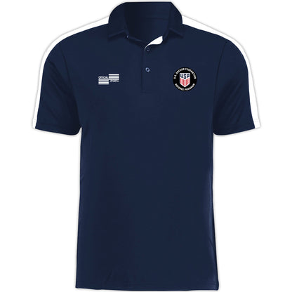 Official Sports USSF White Block Polo Referee Navy Mens Small - Third Coast Soccer