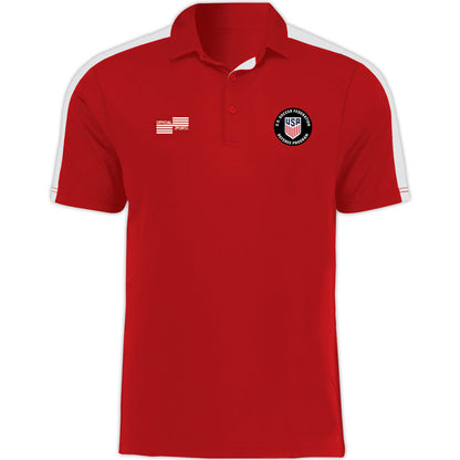 Official Sports USSF White Block Polo Referee Red Mens Small - Third Coast Soccer