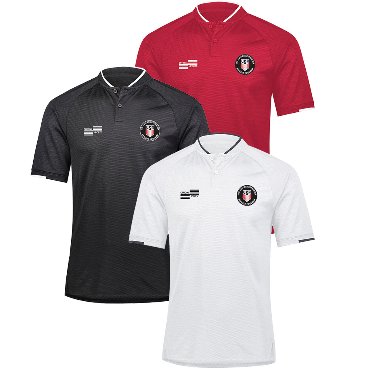 Official Sports USSF Blade Collar Golf Shirt Referee   - Third Coast Soccer