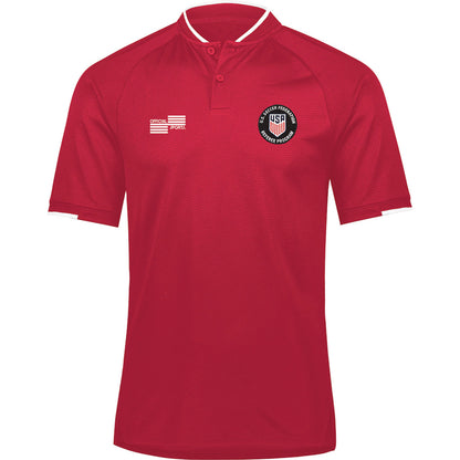 Official Sports USSF Blade Collar Golf Shirt Referee Red Mens Small - Third Coast Soccer
