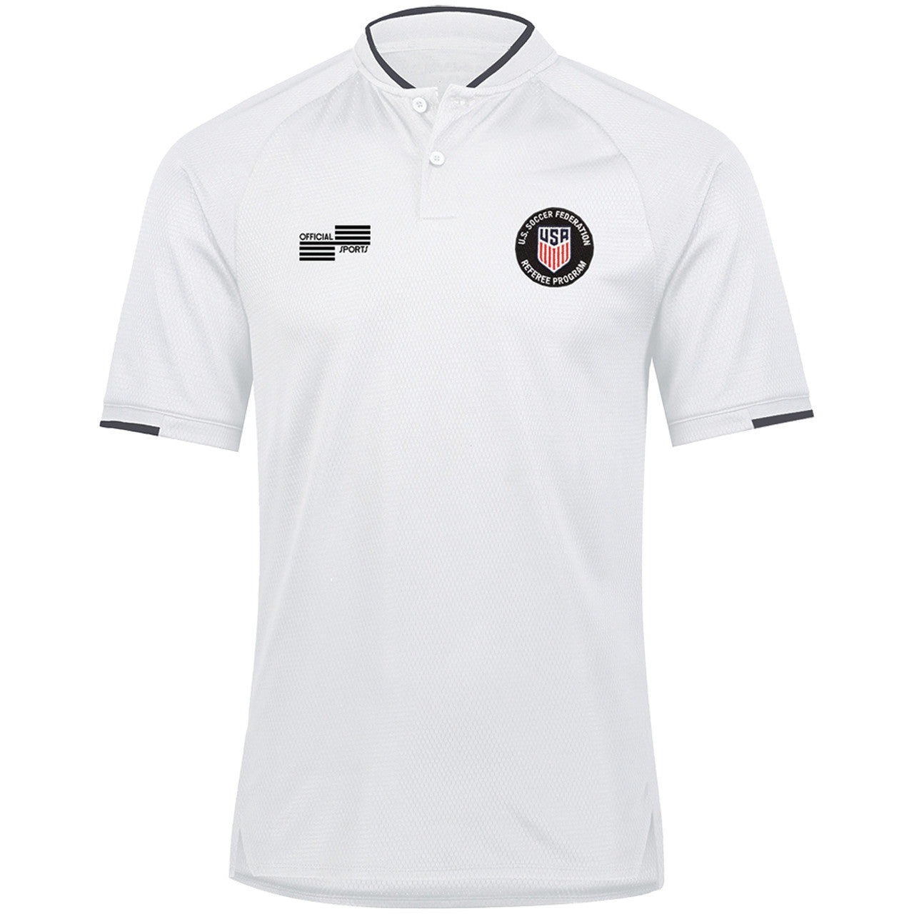 Official Sports USSF Blade Collar Golf Shirt Referee White Mens Small - Third Coast Soccer