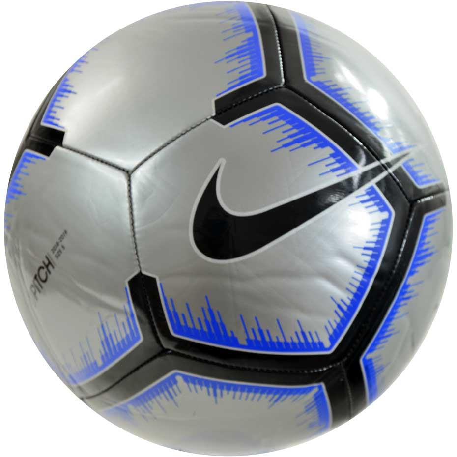 Nike Pitch Ball - Metallic Silver/Black/Racer Blue Balls Metallic Silver/Black/Racer Bl Size 5 - Third Coast Soccer