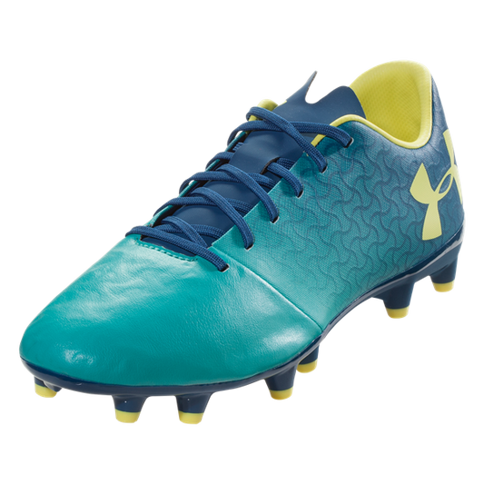Under Armour Magnetico Select FG - Teal Punch/Moroccan Blue Men's Footwear Closeout Teal/Moroccan Blue/Yellow Mens 6.5 - Third Coast Soccer