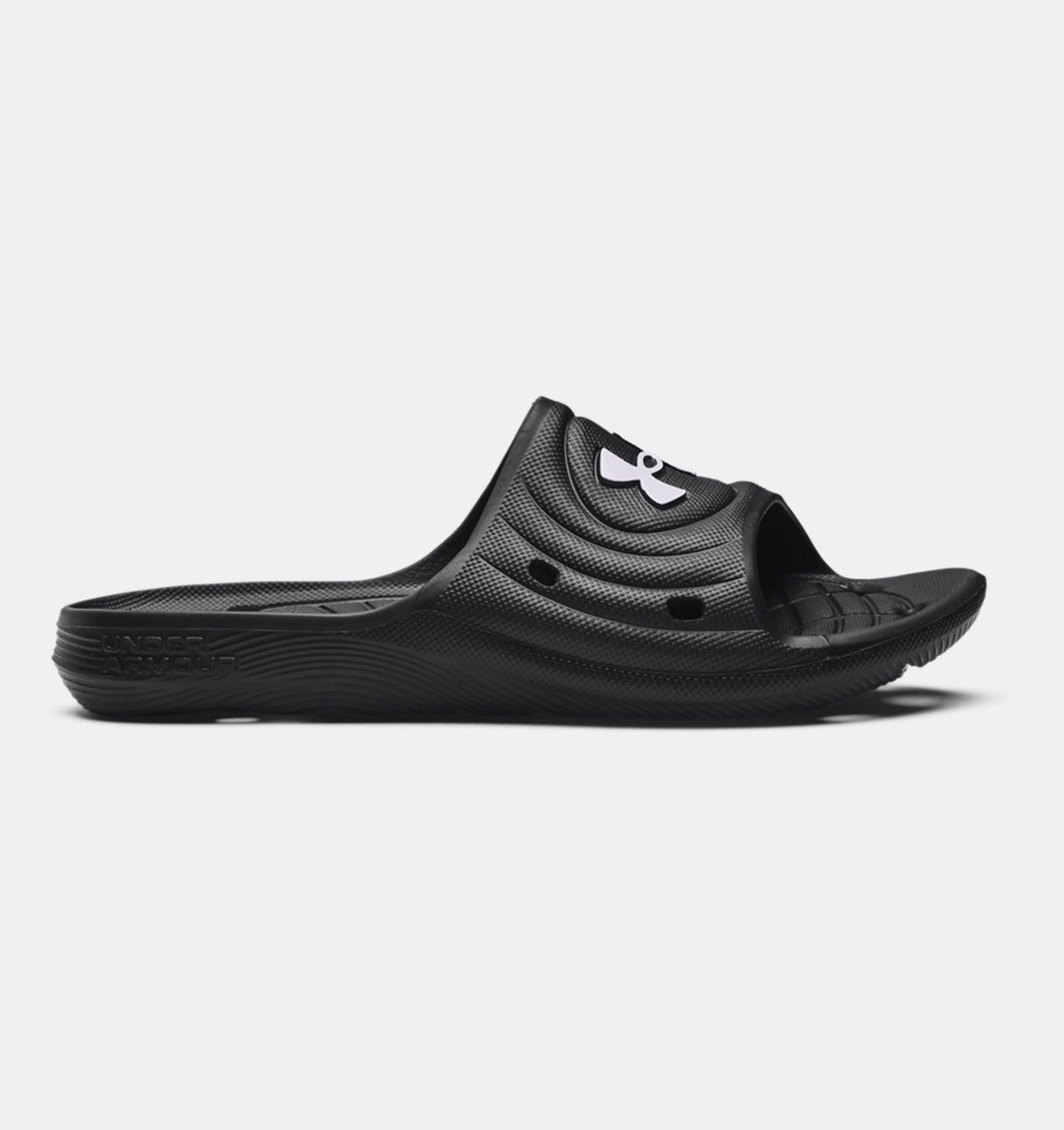 Under Armour Youth Locker IV Slides - Black Youth Footwear   - Third Coast Soccer