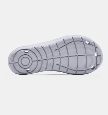 Under Armour Youth Locker IV Slides - White Youth Footwear   - Third Coast Soccer