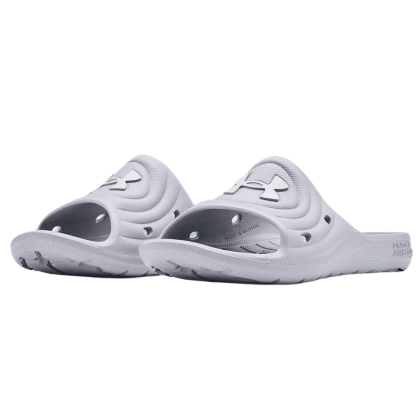 Under Armour Youth Locker IV Slides - Grey Youth Footwear - Third Coast Soccer