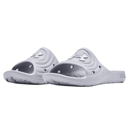 Under Armour Youth Locker IV Slides - Grey Youth Footwear - Third Coast Soccer