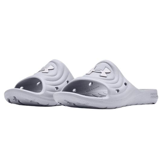 Under Armour Youth Locker IV Slides - Grey Youth Footwear - Third Coast Soccer