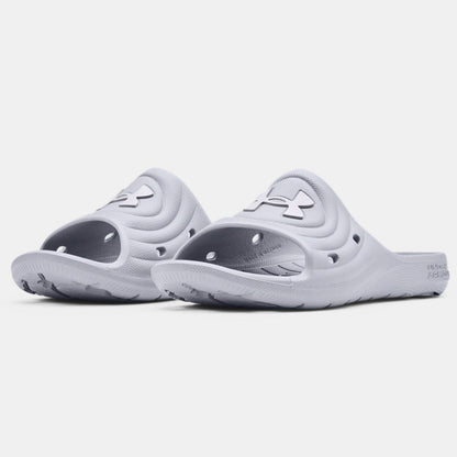 Under Armour Youth Locker IV Slides - White Youth Footwear   - Third Coast Soccer