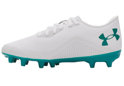 Under Armour Youth Shadow Select 2 FG - White/Grey/Teal Youth Footwear - Third Coast Soccer