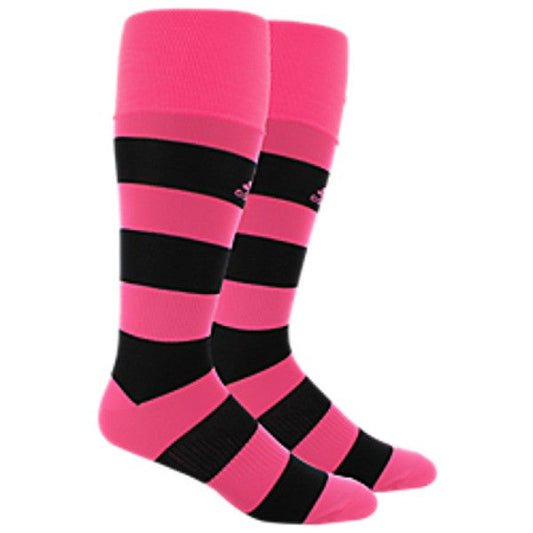 adidas Metro Hoop OTC Sock - Solar Pink/Black Socks Small (5-7, 8-9, Etc.) Solar Pink/Black - Third Coast Soccer