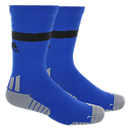 adidas Traxion Premier Crew Sock - Bold Blue/Black/Light Onix Socks Medium (8-10, 9-11, Etc.) Bold Blue/Black/Light Onix - Third Coast Soccer