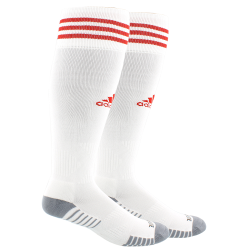 adidas Copa Zone Cushion Iv Sock - White/Red Socks Small (1Y-4Y) White/Power Red - Third Coast Soccer