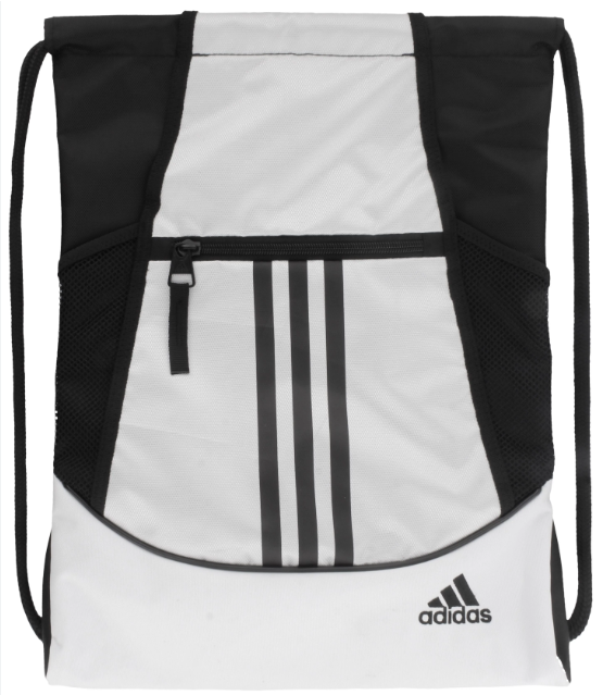 Adidas Alliance II Sackpack - White/Black Bags White/Black One Size Fits All - Third Coast Soccer