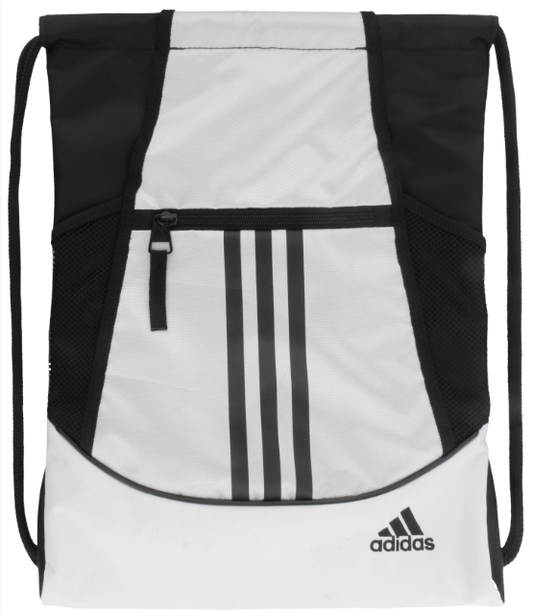 Adidas Alliance II Sackpack - White/Black Bags White/Black One Size Fits All - Third Coast Soccer