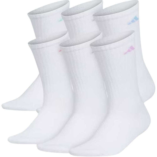 adidas Women's Athletic Cushioned Crew Sock - White Socks   - Third Coast Soccer