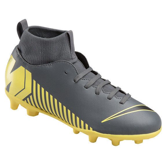 Nike Junior Mercurial Superfly Vi Club Mg - Dark Grey/Opti Yellow/Black Youth Firm Ground Youth 1 Dark Grey/Black/Opti Yellow - Third Coast Soccer