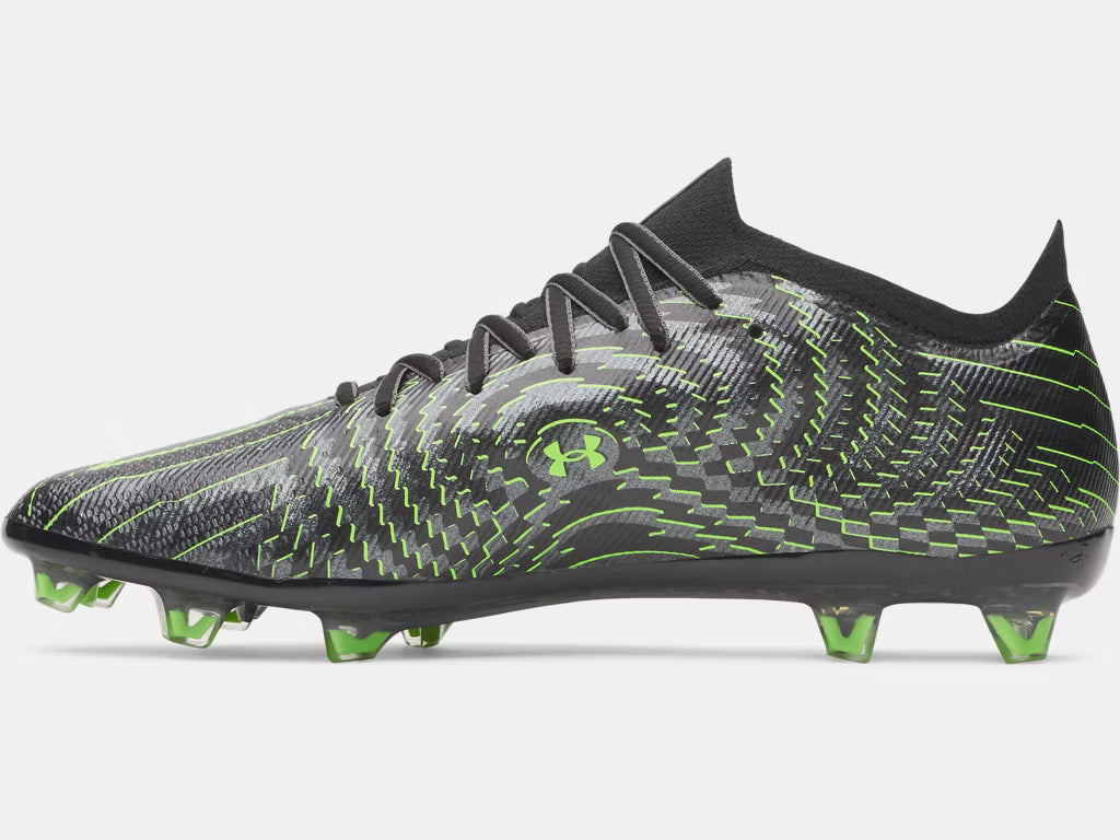 UA Shadow Elite 4 FG Mach FG - Black/Titan Gray/Hyper Green Mens Footwear - Third Coast Soccer
