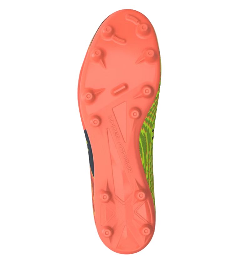 Under Armour Youth Shadow Club 4 FG - Tangerine/Green/Yellow Youth Footwear - Third Coast Soccer