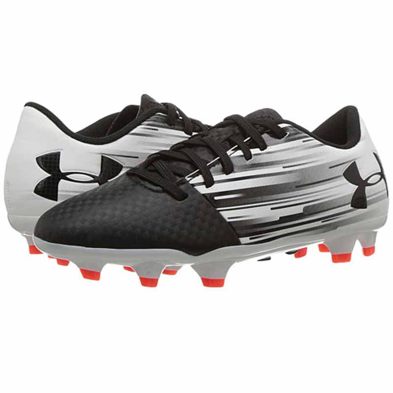 Under Armour Spotlight DL FG - White/Phoenix Fire/Black Mens Firm Ground White/Phoenix Fire/Black Mens 6.5 - Third Coast Soccer