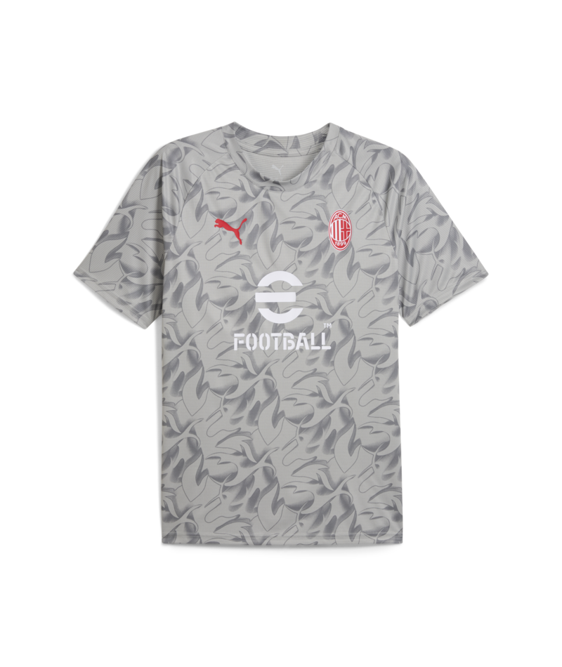 PUMA AC Milan Warm Up Jersey 25/26 - Gray Club Replica Gray Mens Small - Third Coast Soccer