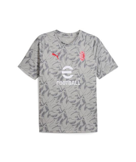 PUMA AC Milan Warm Up Jersey 25/26 - Gray Club Replica Gray Mens Small - Third Coast Soccer